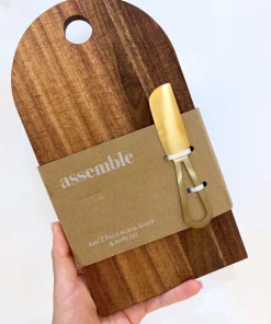 Acacia Board with Knife Set