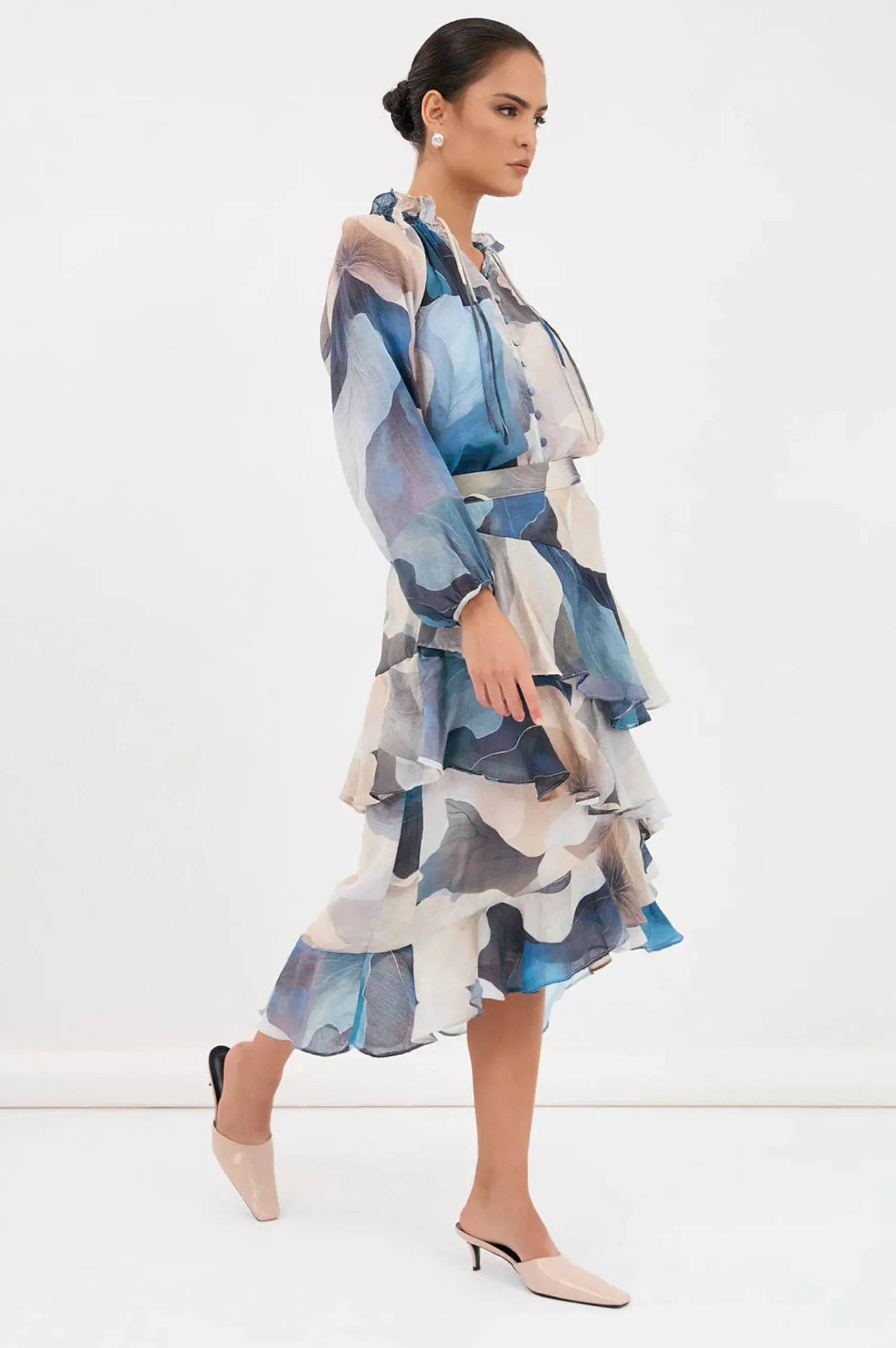 AD Peta Printed Frilled Skirt