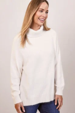 Angora Blend Roll Neck Sweater SNOW