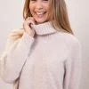 Angora Blend Roll Neck Sweater OATMEAL
