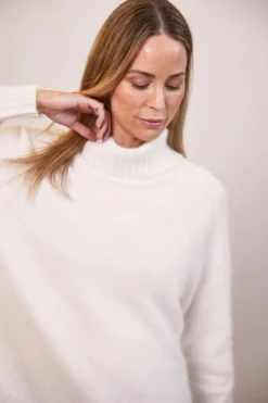 Angora Blend Roll Neck Sweater SNOW