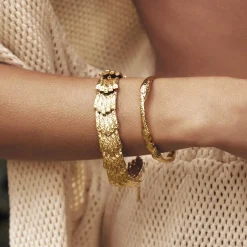 AOE Jayde Gold Cuff Bracelet