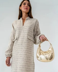 ARLINGTON MILNE Estella Bag GOLD CRINKLE