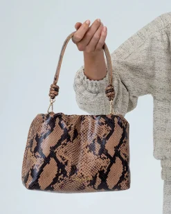 ARLINGTON MILNE Martha Bag CARAMEL PYTHON