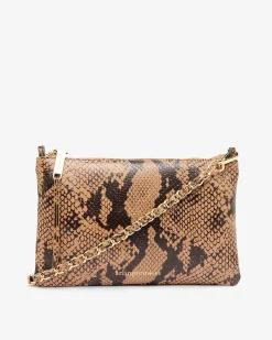 ARLINGTON MILNE Molly Crossbody Bag CARAMEL PYTHON