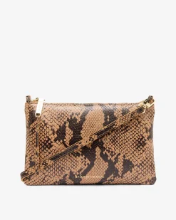 ARLINGTON MILNE Molly Crossbody Bag CARAMEL PYTHON