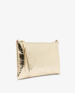 ARLINGTON MILNE Molly Crossbody Bag GOLD CRINKLE