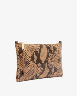 ARLINGTON MILNE Molly Crossbody Bag CARAMEL PYTHON