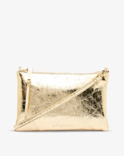 ARLINGTON MILNE Molly Crossbody Bag GOLD CRINKLE