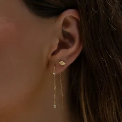 Arms of Eve Comet Threader Earrings GOLD