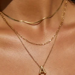 Arms of Eve Statement Letter Necklace GOLD