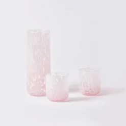 B&N23 Glass Tumblers Set 2 DOTS PINK