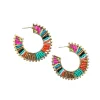 Beaded Hoop Earrings MULTI