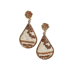 Beaded Teardrop Earrings NATURAL