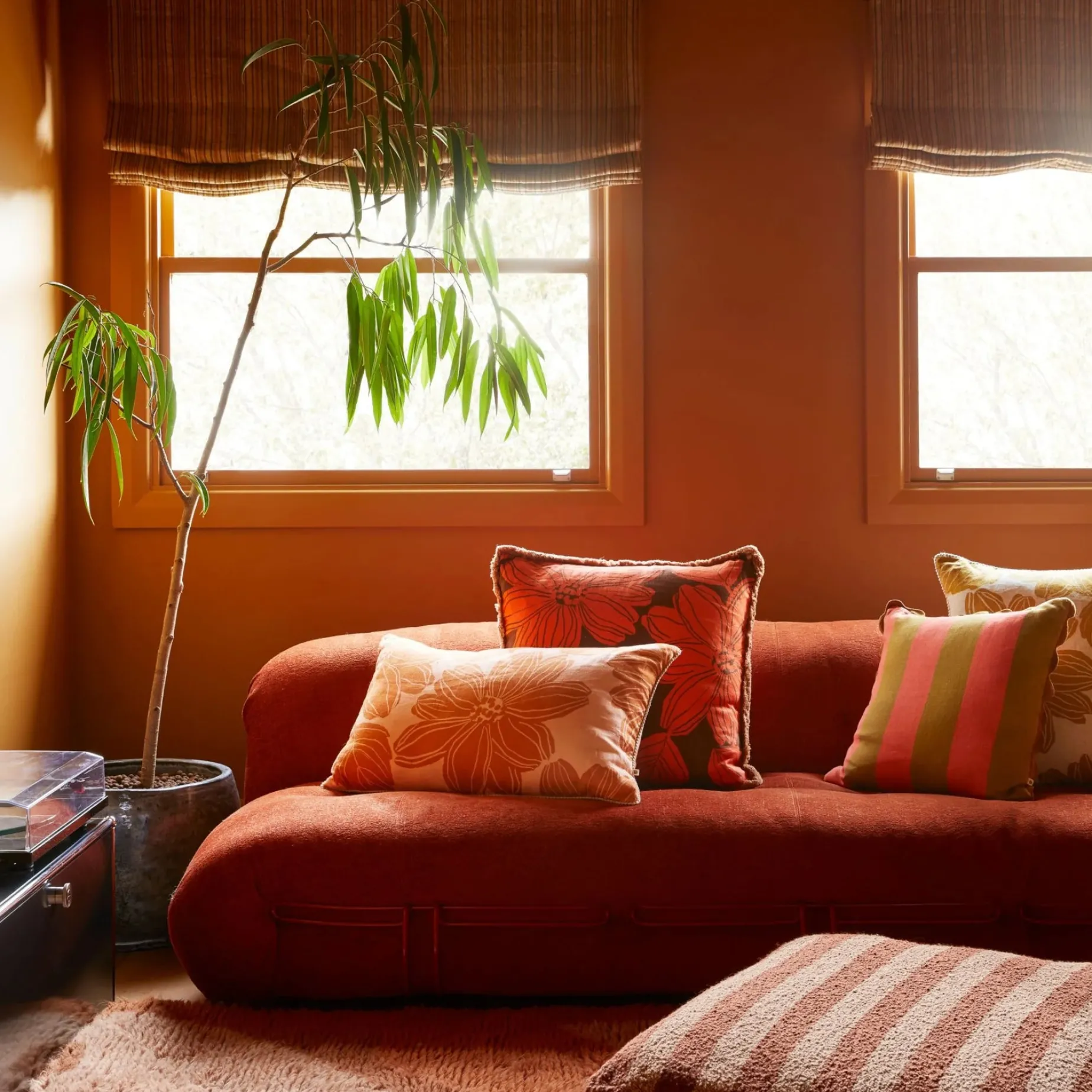 BONNIE & NEIL Big Stripe Cushion 50cm ORANGE