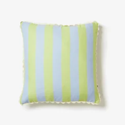BONNIE & NEIL Bold Stripe Cushion 50cm BLUE LIME