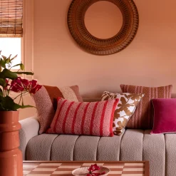 BONNIE & NEIL Boucle Thin Stripe Cushion 60 x 40 PINK