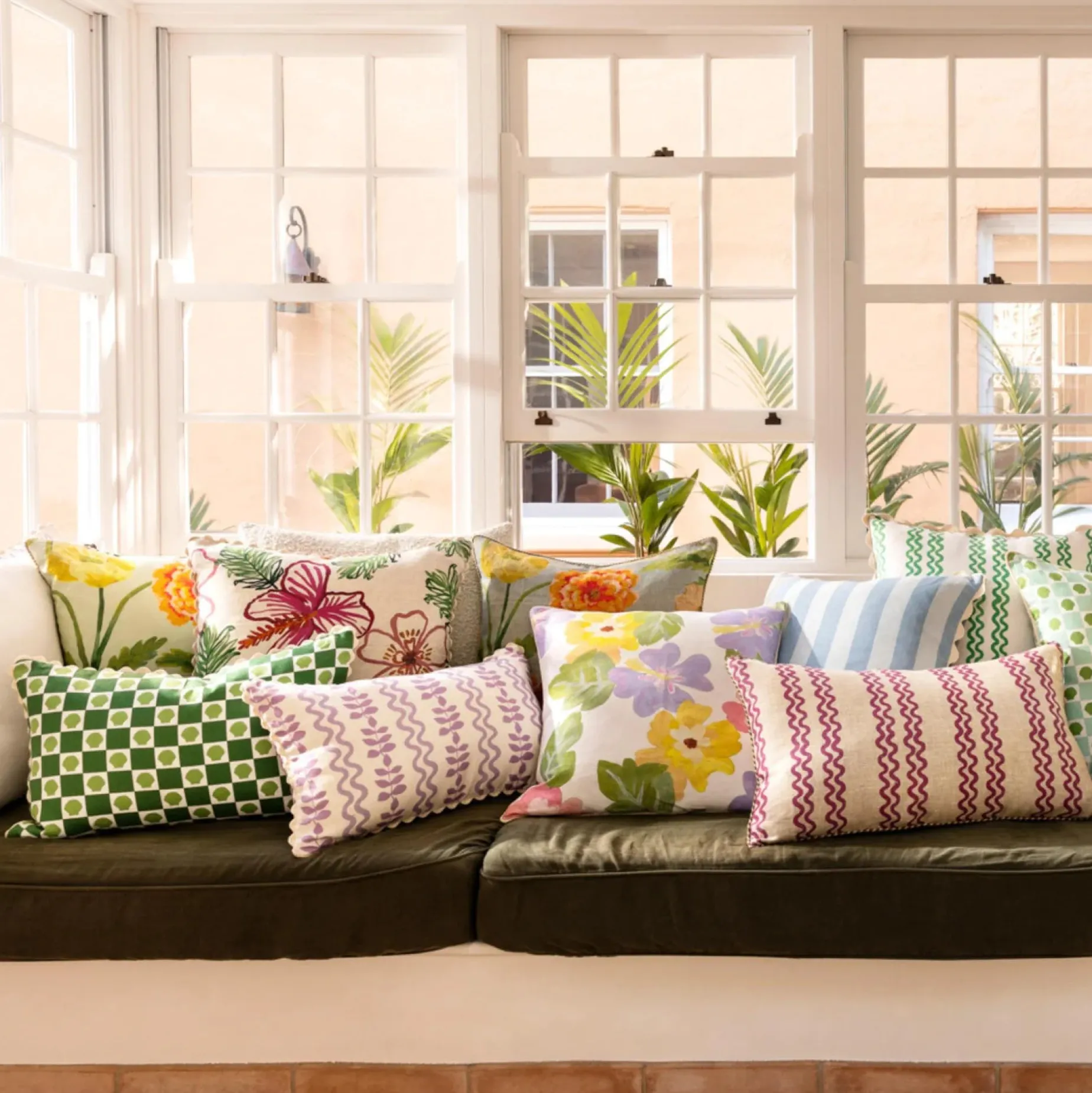 BONNIE & NEIL Cushion FERNS & WAVES LILAC 40 x 60
