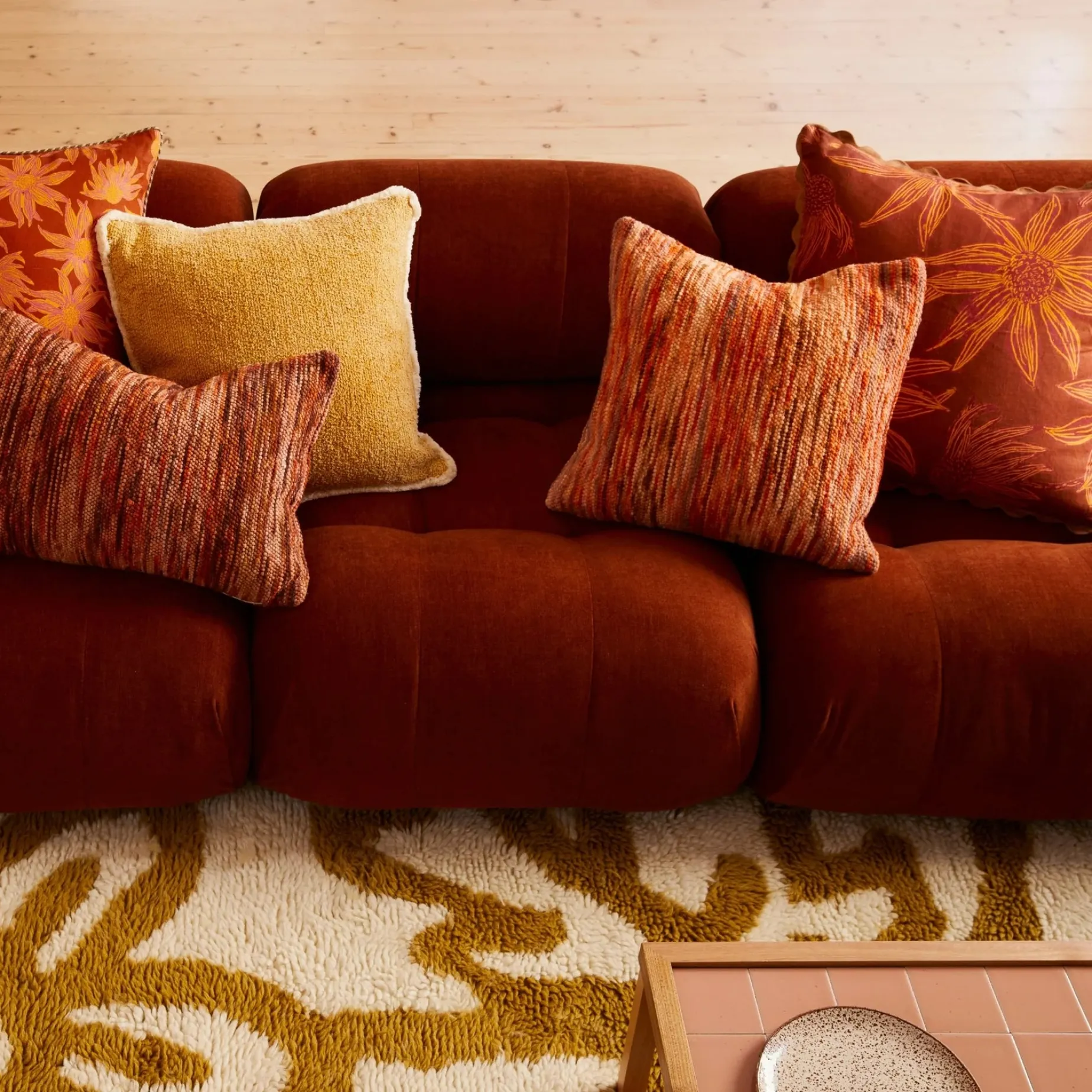 Bonnie & Neil Fiore Cushion 60cm TAN