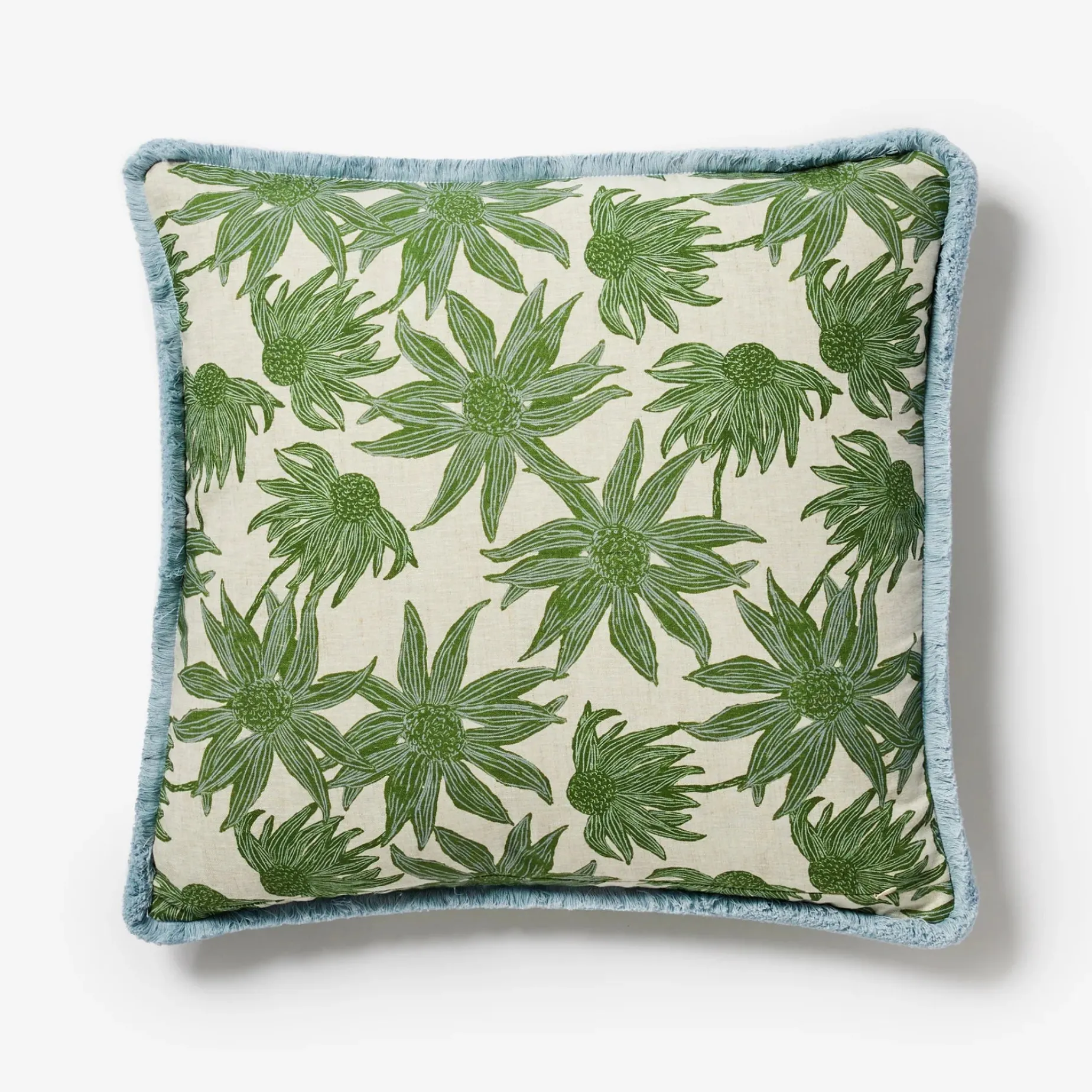 Bonnie & Neil Flannel Flower Cushion 60cm KHAKI