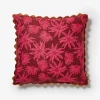 Bonnie & Neil Flannel Flower Cushion 60cm CERISE