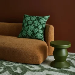 Bonnie & Neil Flannel Flower Cushion 60cm FOREST