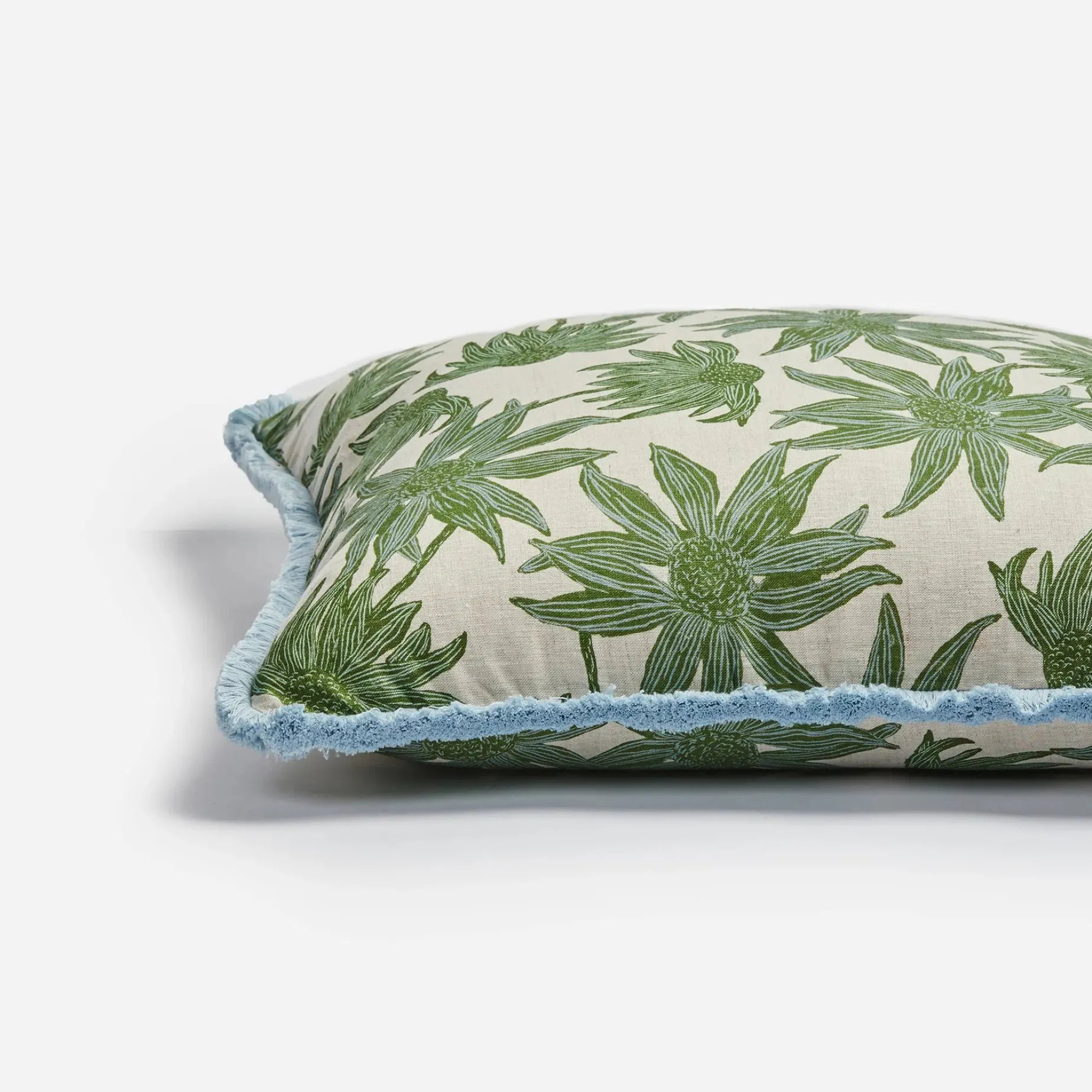 Bonnie & Neil Flannel Flower Cushion 60cm KHAKI