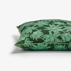 Bonnie & Neil Flannel Flower Cushion 60cm FOREST