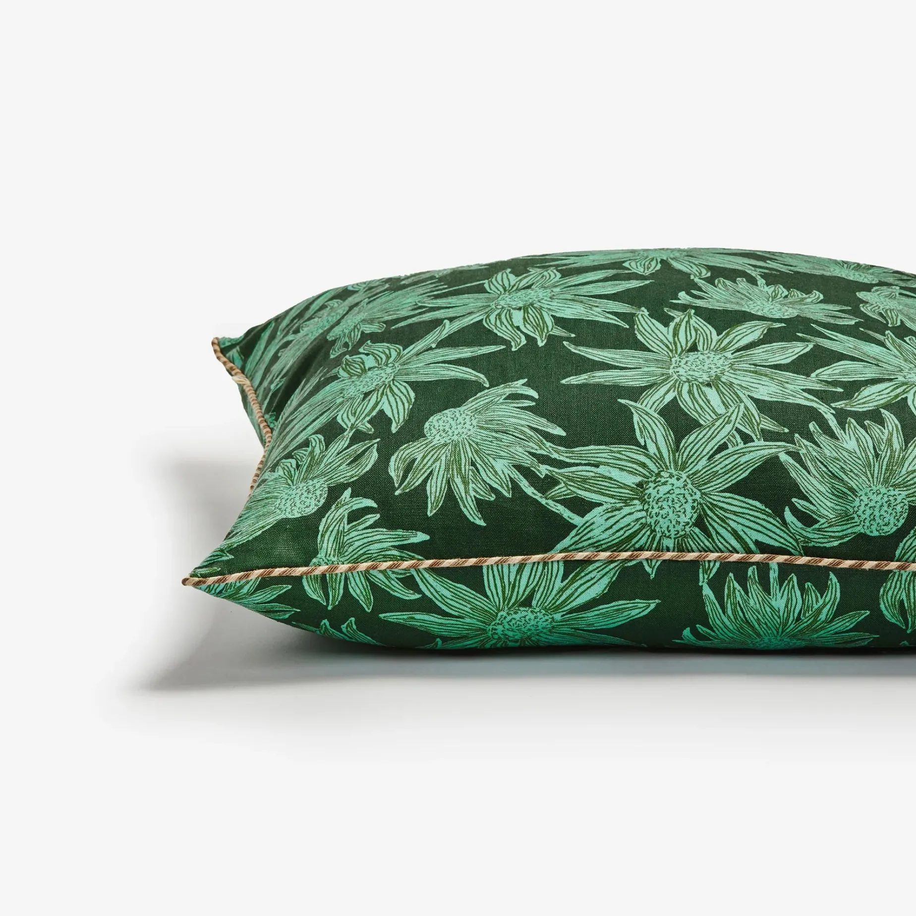 Bonnie & Neil Flannel Flower Cushion 60cm FOREST
