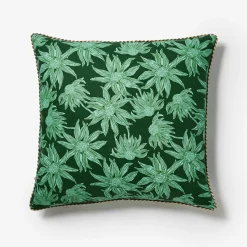 Bonnie & Neil Flannel Flower Cushion 60cm FOREST