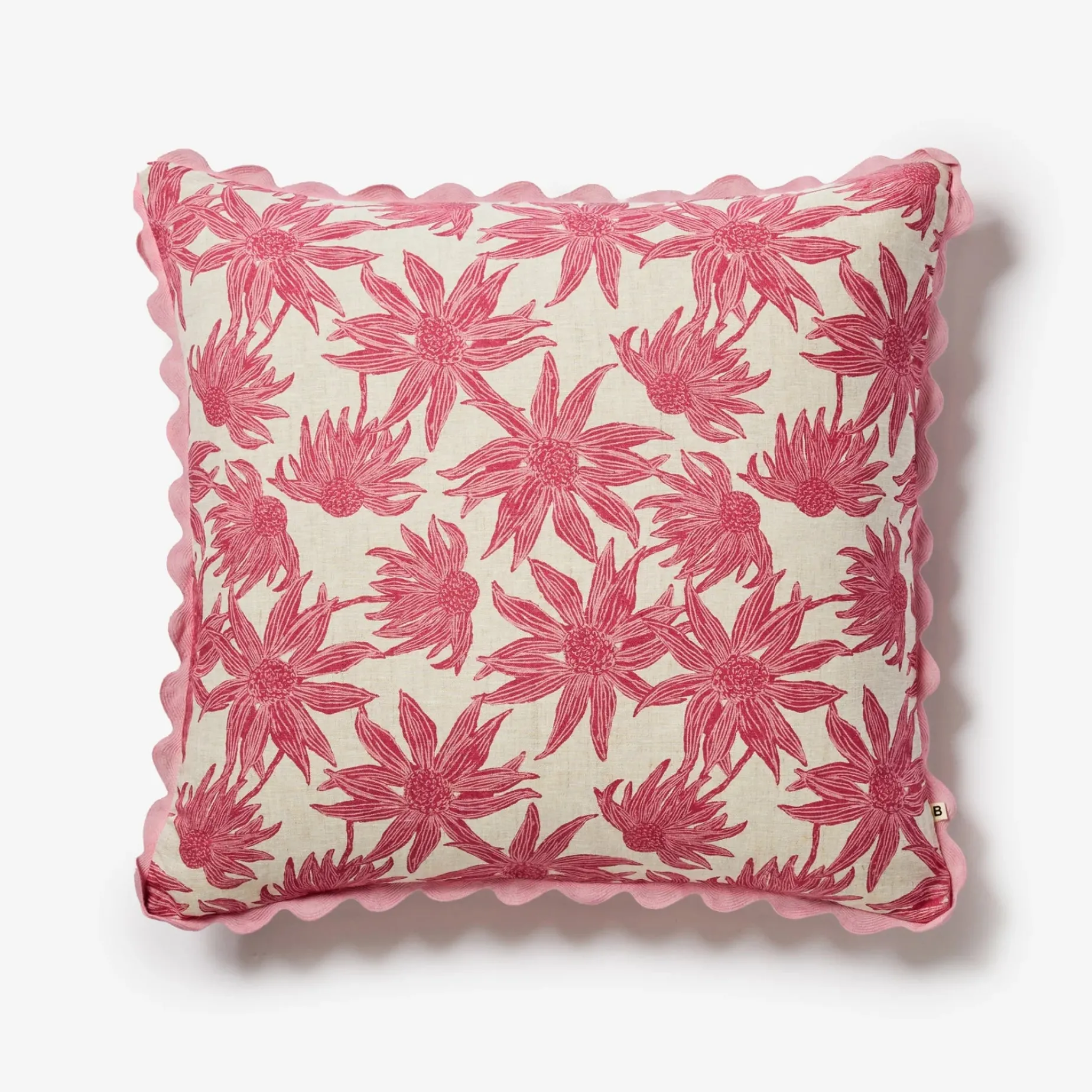 Bonnie & Neil Flannel Flower Cushion 60cm PINK