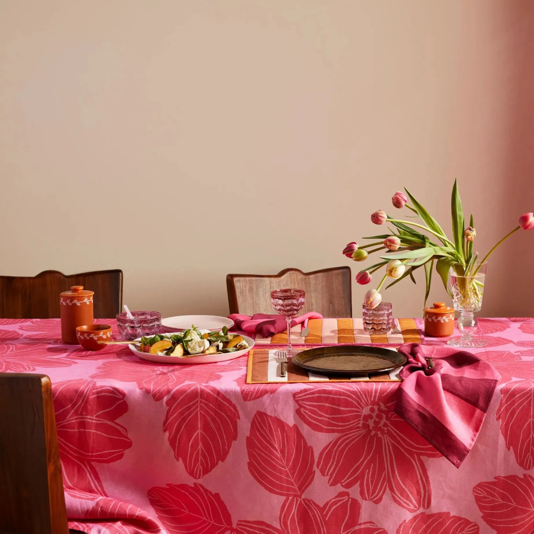 BONNIE & NEIL Medium Tablecloth MARGOT PINK 250cm x 145cm
