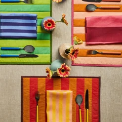 BONNIE & NEIL Napkins Set 4 BIG STRIPE CERISE