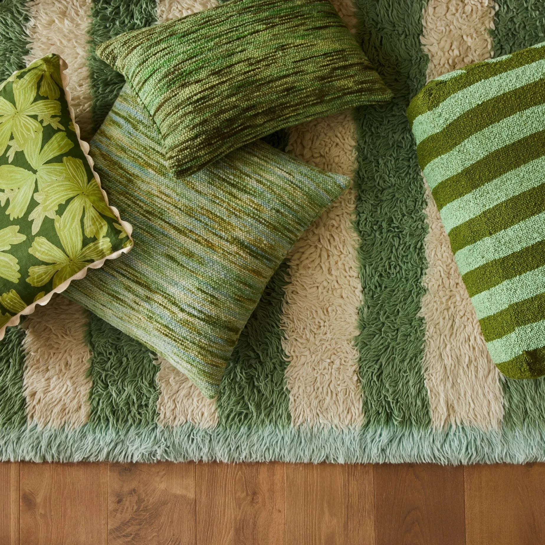 Bonnie & Neil Wool Marle Cushion 40x60cm EMERALD