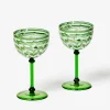 BONNIE & NIEL Watercolour Coupes SET 2 GREEN