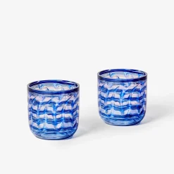 BONNIE & NIEL Watercolour Tumblers SET 2 BLUE
