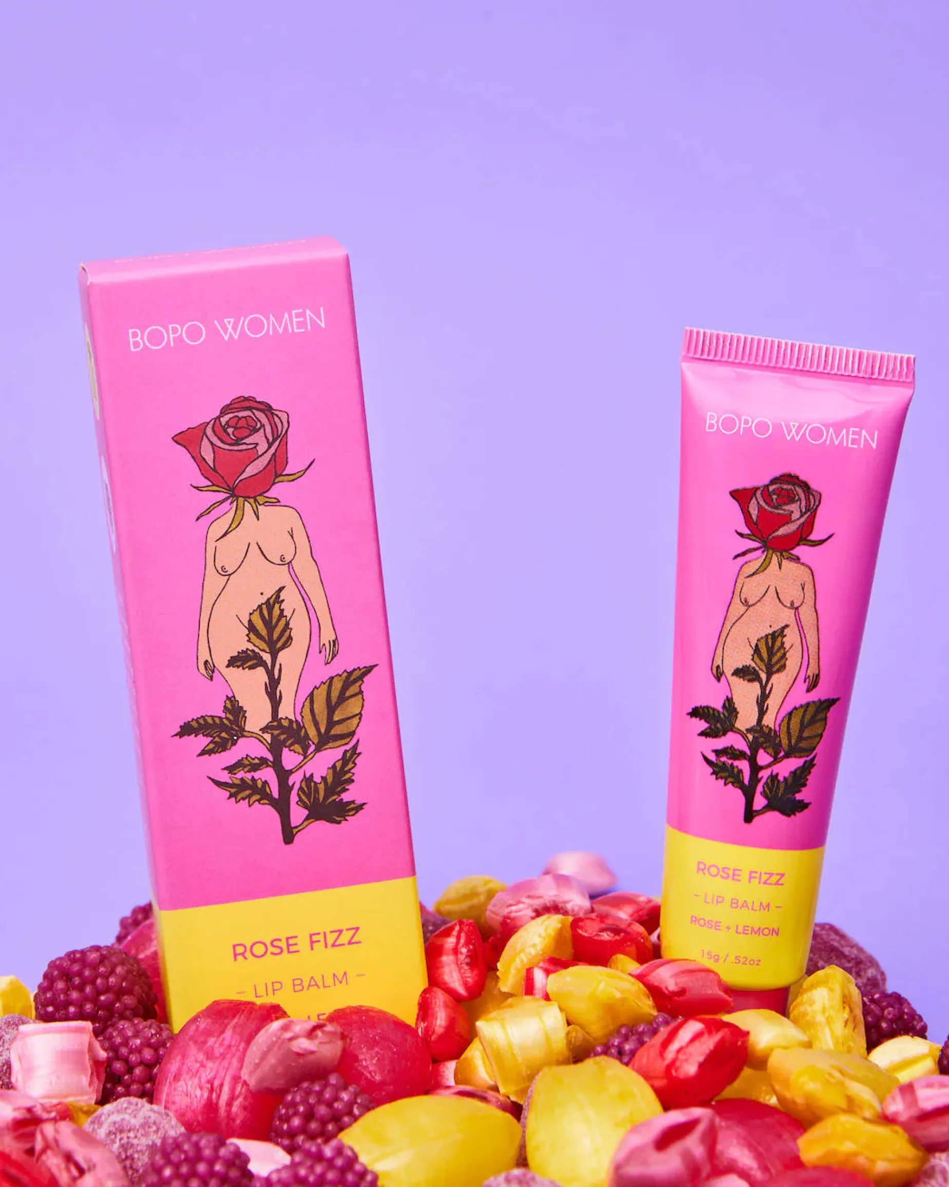 BOPO Rose Fizz Lip Balm