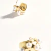 Curved Gold Earring with PEARLS
