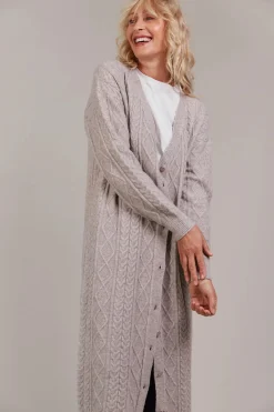 EB&IVE Merano Maxi Cardigan FLAX