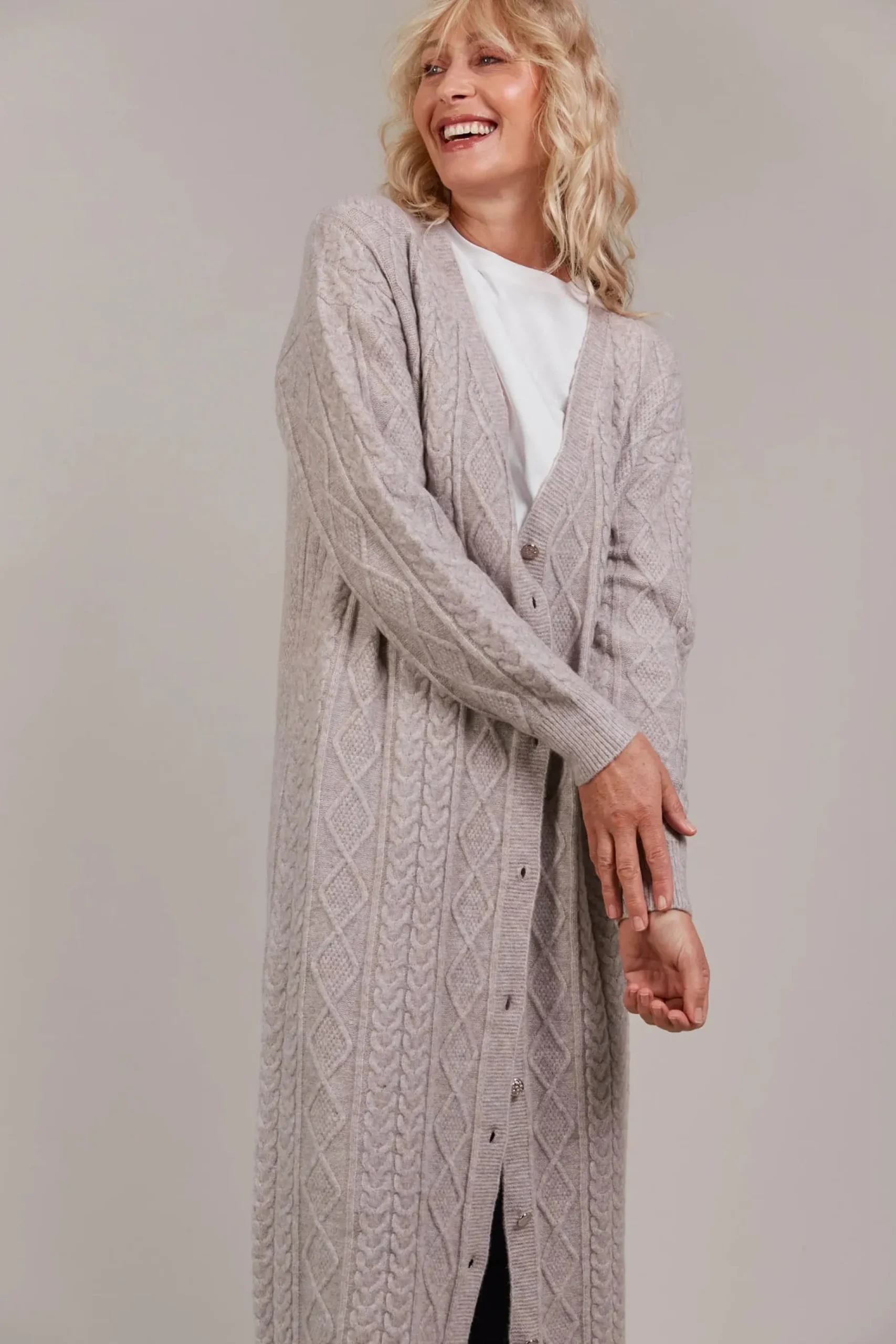 EB&IVE Merano Maxi Cardigan FLAX