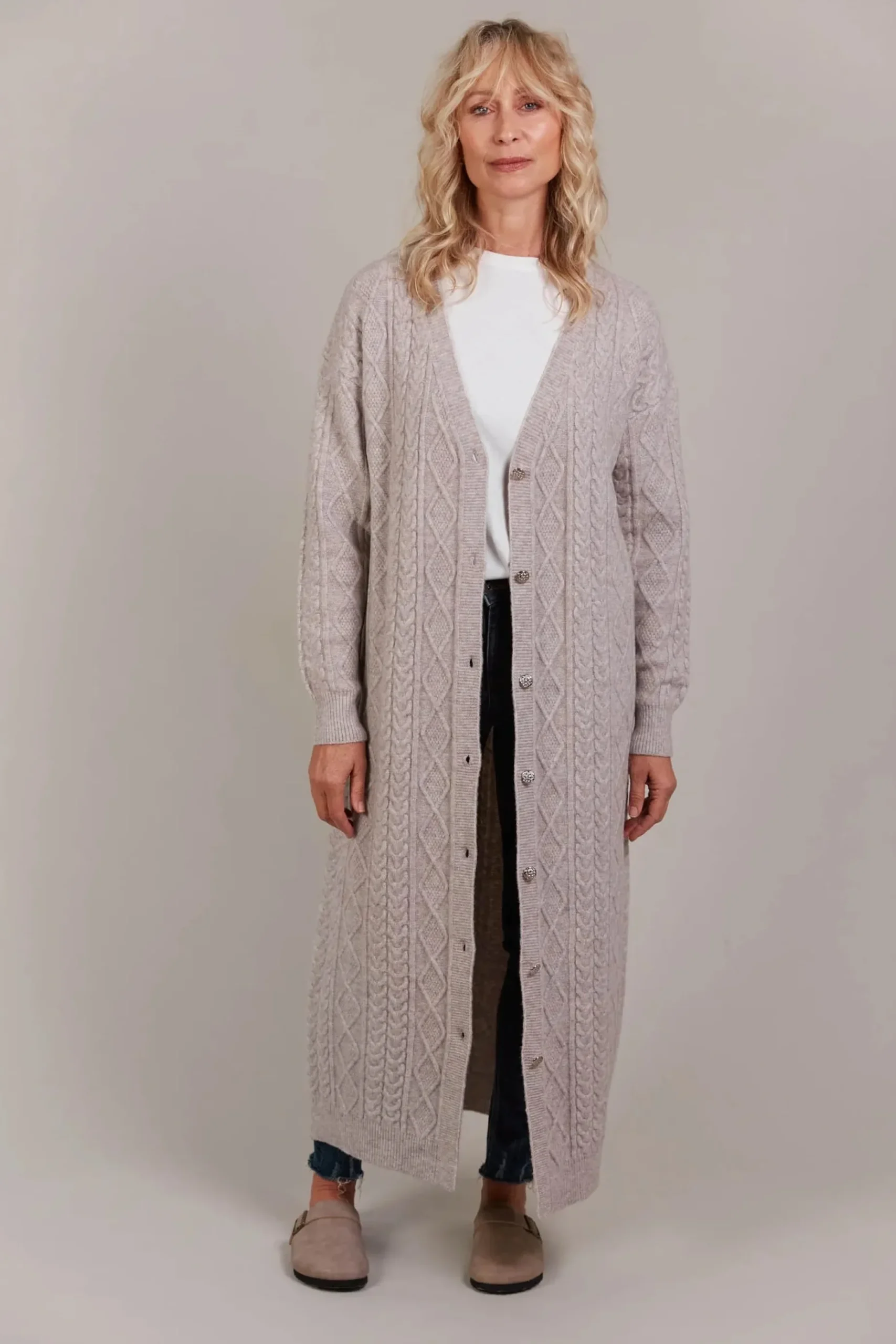 EB&IVE Merano Maxi Cardigan FLAX