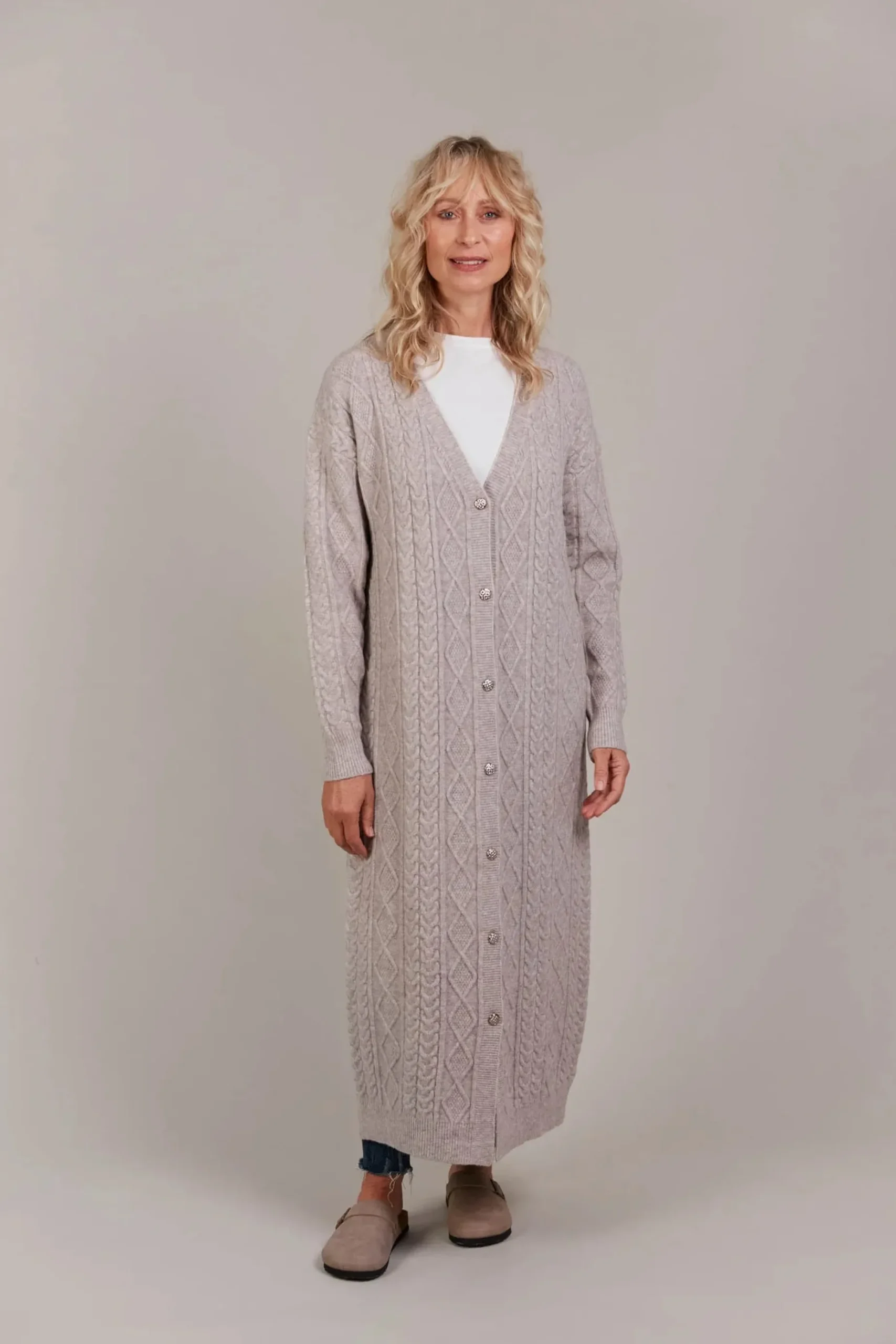 EB&IVE Merano Maxi Cardigan FLAX