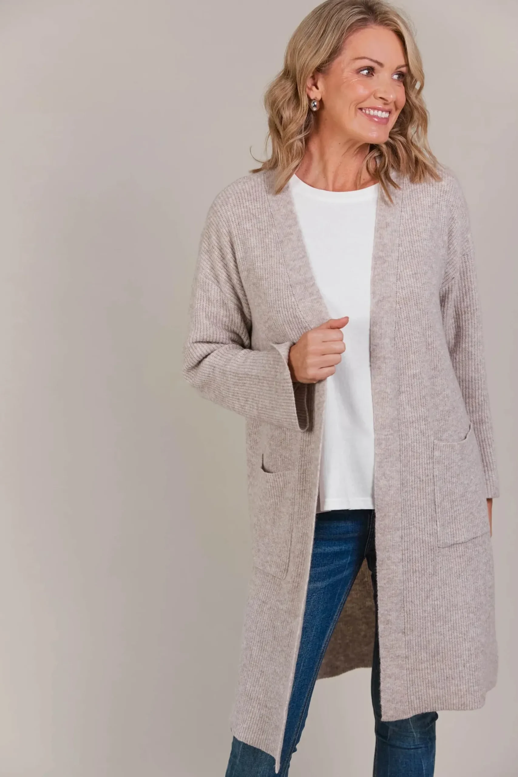EB&IVE Merano Oversize Cardigan FLAX