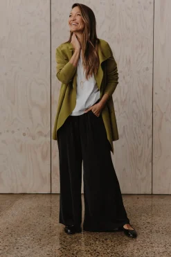 EB&IVE Palmer Relaxed Cardigan CHARTREUSE