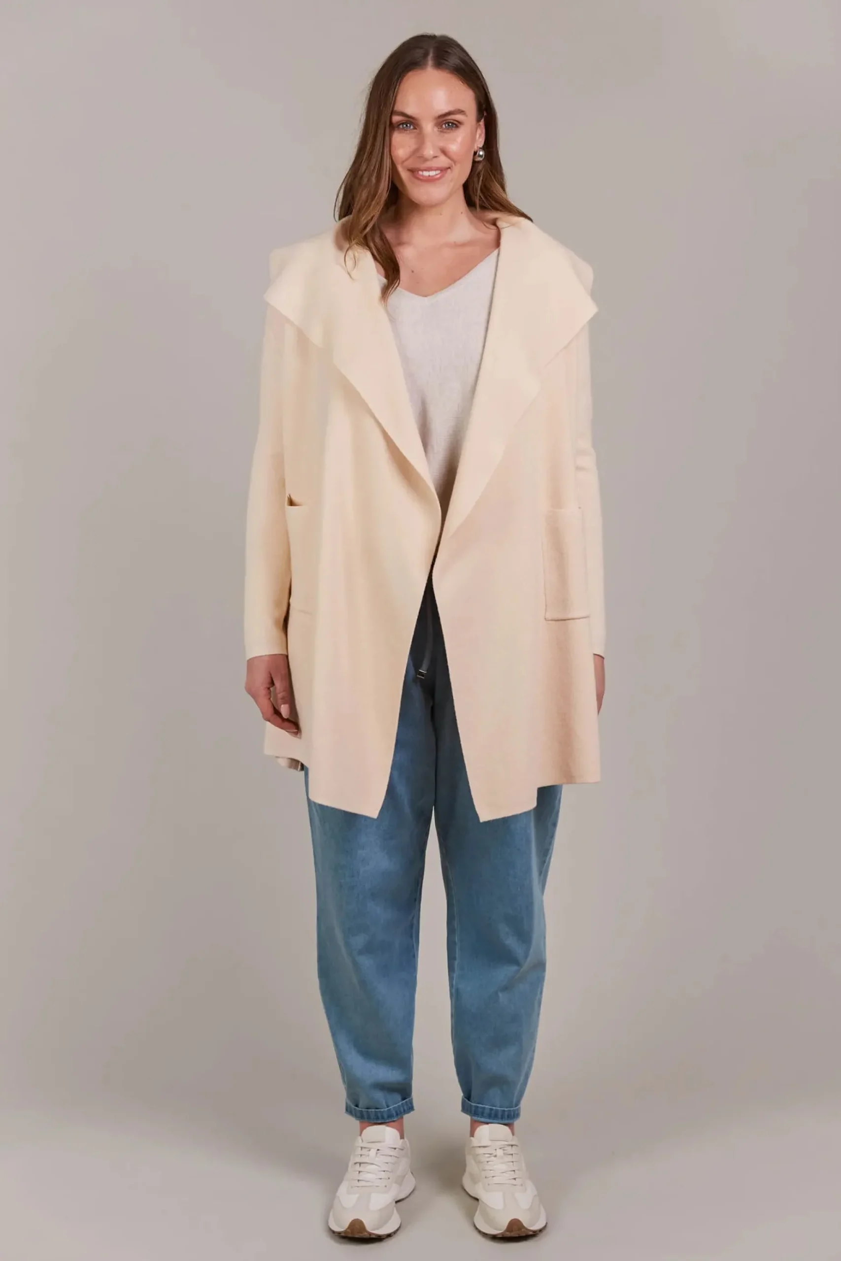 EB&IVE Palmer Relaxed Cardigan ECRU