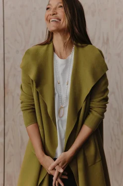 EB&IVE Palmer Relaxed Cardigan CHARTREUSE