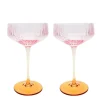 Ellie Cocktail Glass PINK & YELLOW