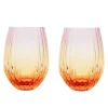Ellie Stemless Glass PINK & YELLOW