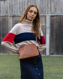 ELMS & KING Large Burbank Crossbody TAN PEBBLE