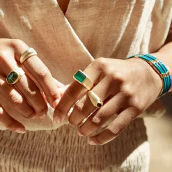 FAIRLEY Cocktail Ring GREEN AGATE